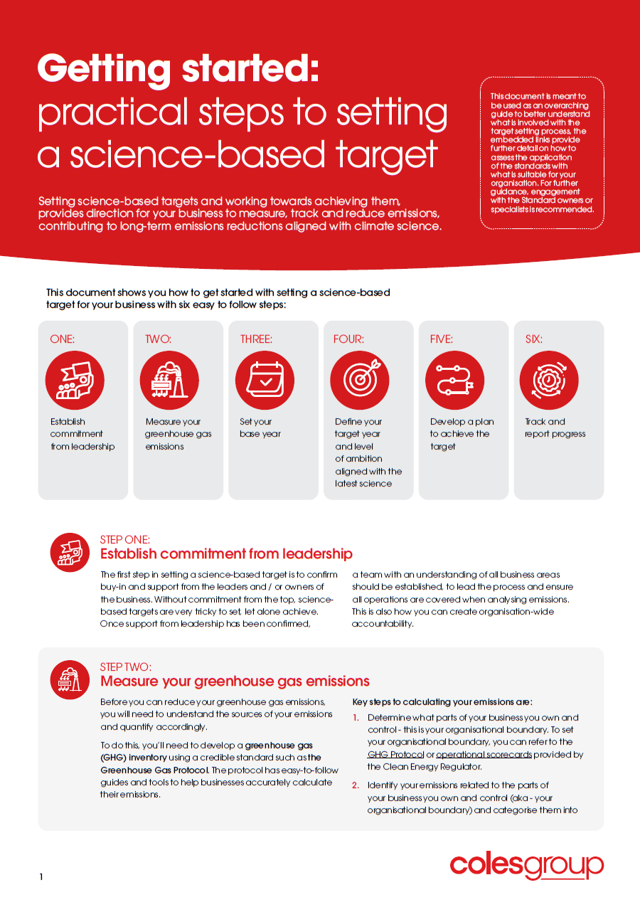 Getting started: practical steps to setting a science-based target ...
