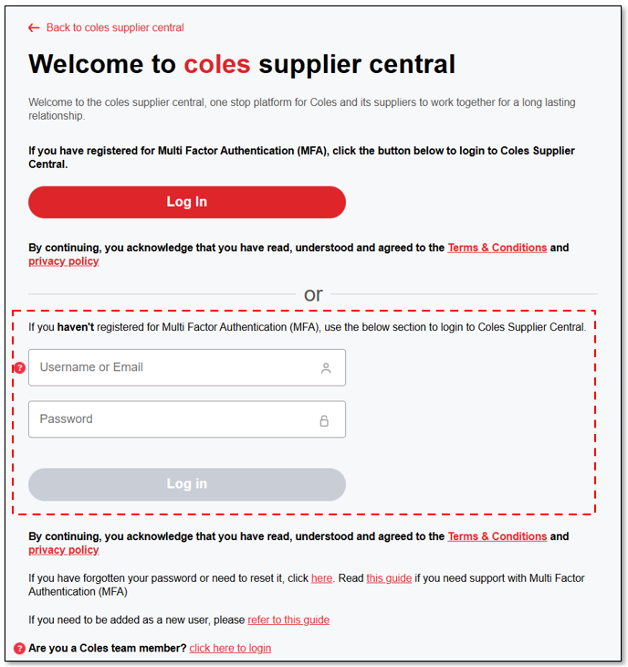 Multi-Factor Authentication on Coles Supplier Central | coles supplier ...